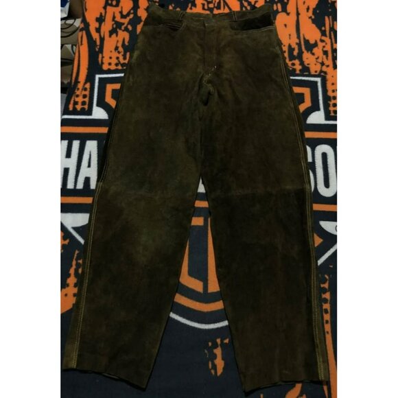 VTG Riffles Leather Pants Size 34 Men Durable and Soft Leather - Picture 1 of 7
